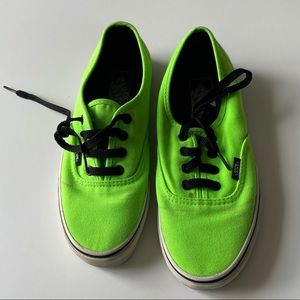 Neon Lime Green Gecko Vans Era Authentic Sneakers